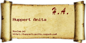 Huppert Anita névjegykártya